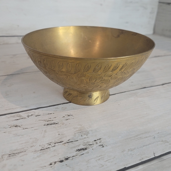 Accents Vintage Brass Etched Bowl Poshmark